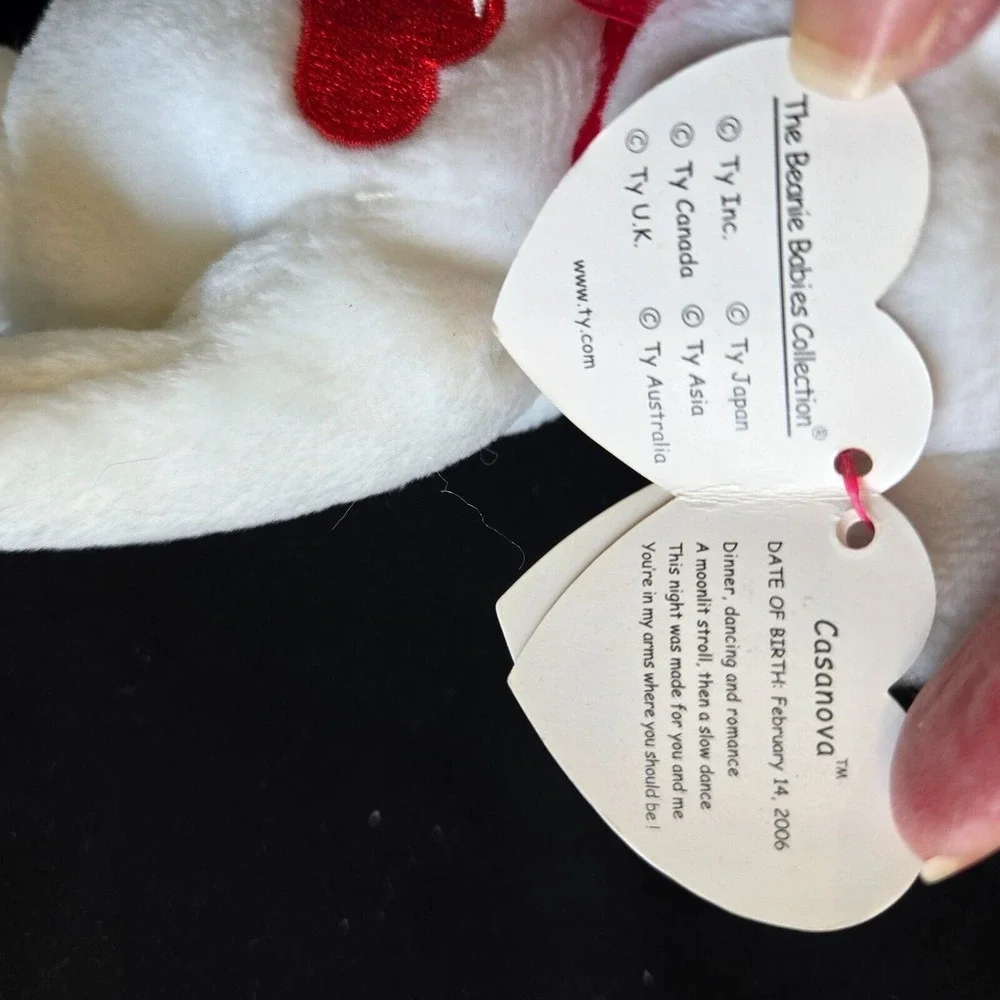 Ty Beanie Babies Casanova Bear With Red Heart Valentines Day Romance‎ Gift Love